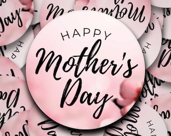 Pink mothers day stickers | Stickers to celebrate mothers day | Flower mothers day stickers