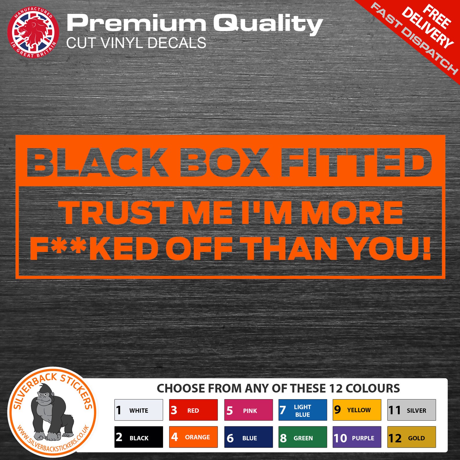 Black Box Fitted Bumper Sticker Black Box Car Sticker Rude Etsy