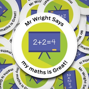 Maths teacher Personalised stickers, praise stickers, reward, School Stickers, New Teacher Gift, Teacher Gift