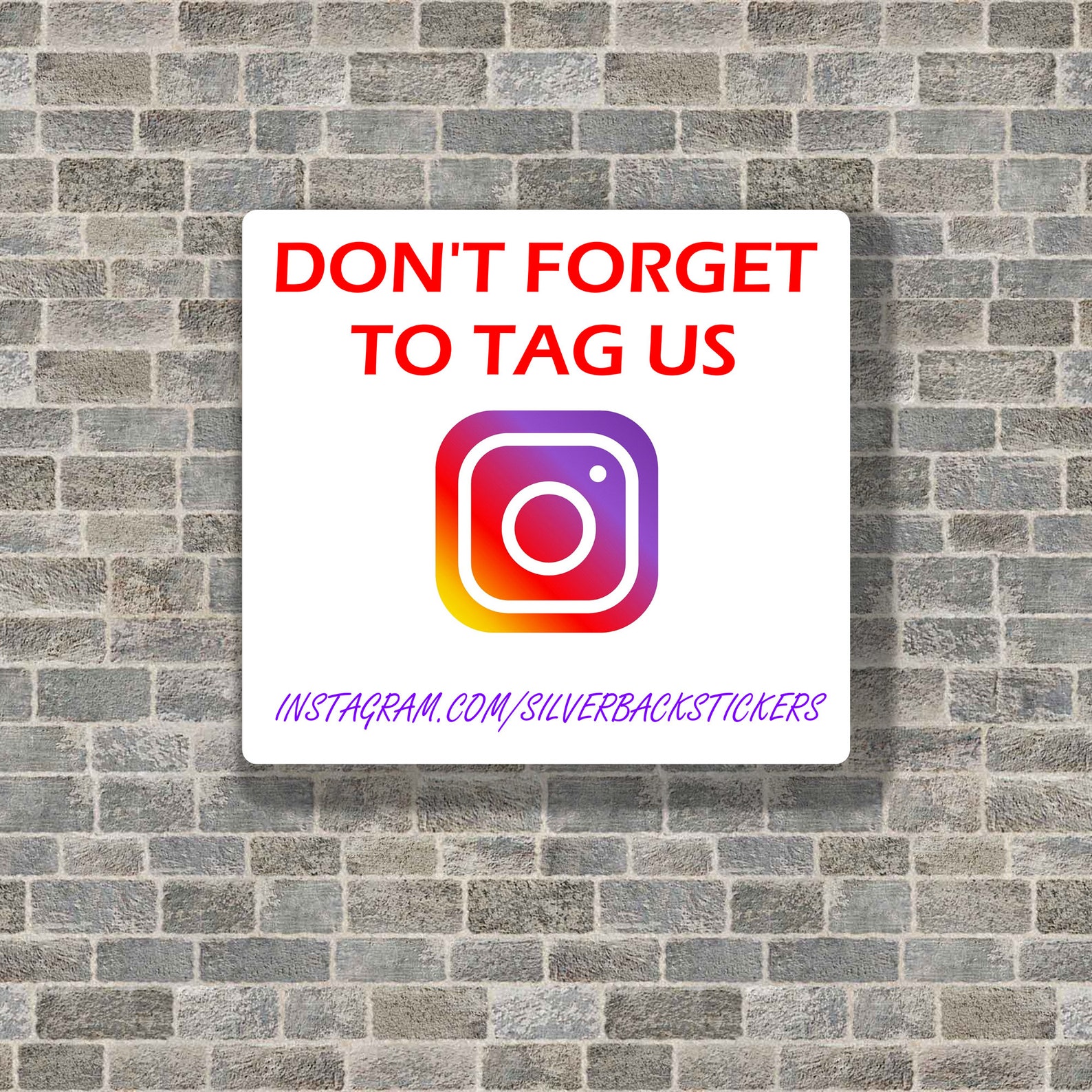 Tag Us on Instagram Sticker Get Customers to Put Your Product Etsy