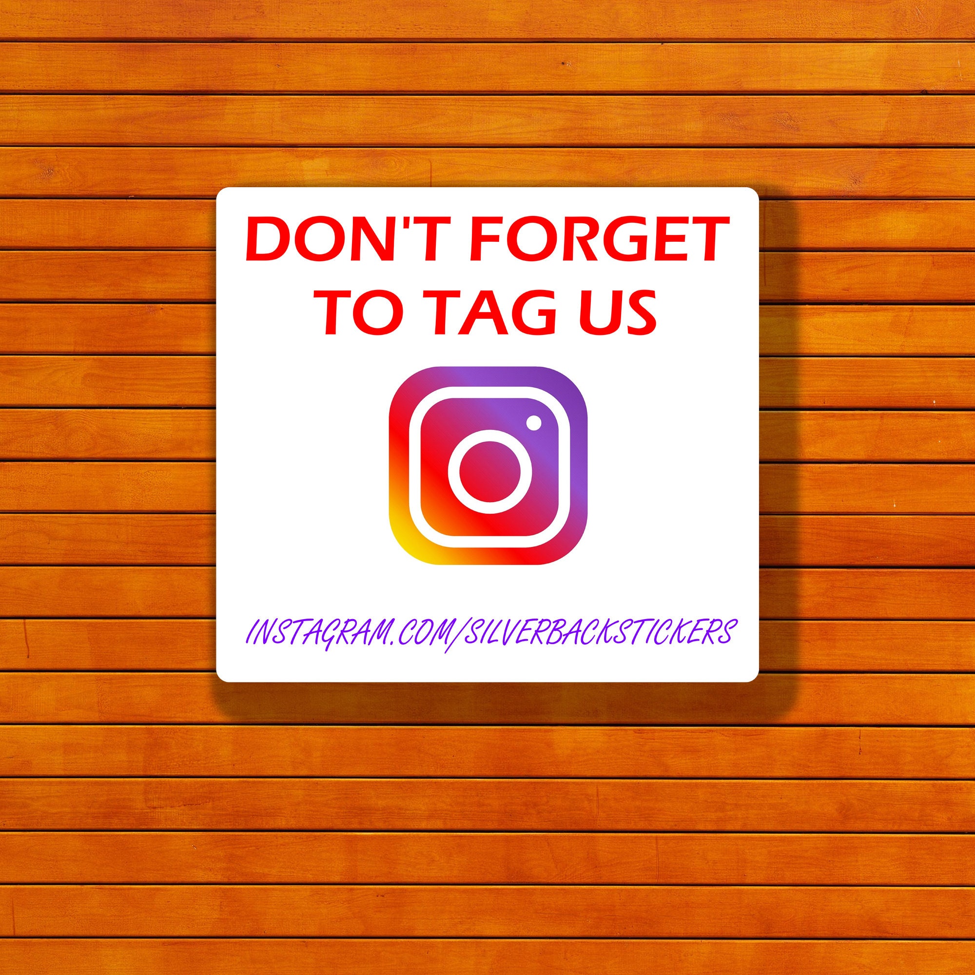 Personalised Instagram Stickers Tag Us on Instagram Stickers Etsy UK
