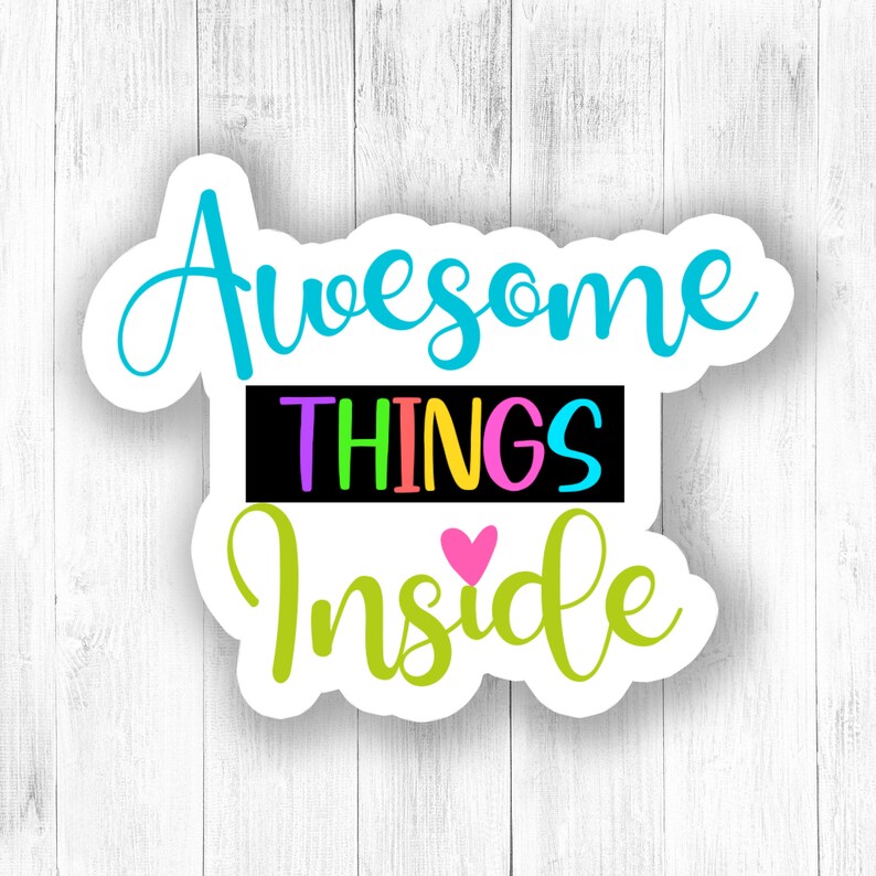 Awesome Things Inside Stickers, Packaging Labels, Vinyl Stickers - Etsy