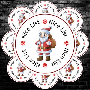 Adesivi per regali di Natale della lista dei buoni di Babbo Natale / Adesivi di Natale / Adesivi per regali di Babbo Natale / Etichetta per regali di Natale / Etichetta per regali di Natale /