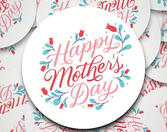 20 Mothers day Rose Stickers,  Happy Mothers day Stickers, Mothers day stickers, Mothering Sunday gift labels, mummy stickers, mum