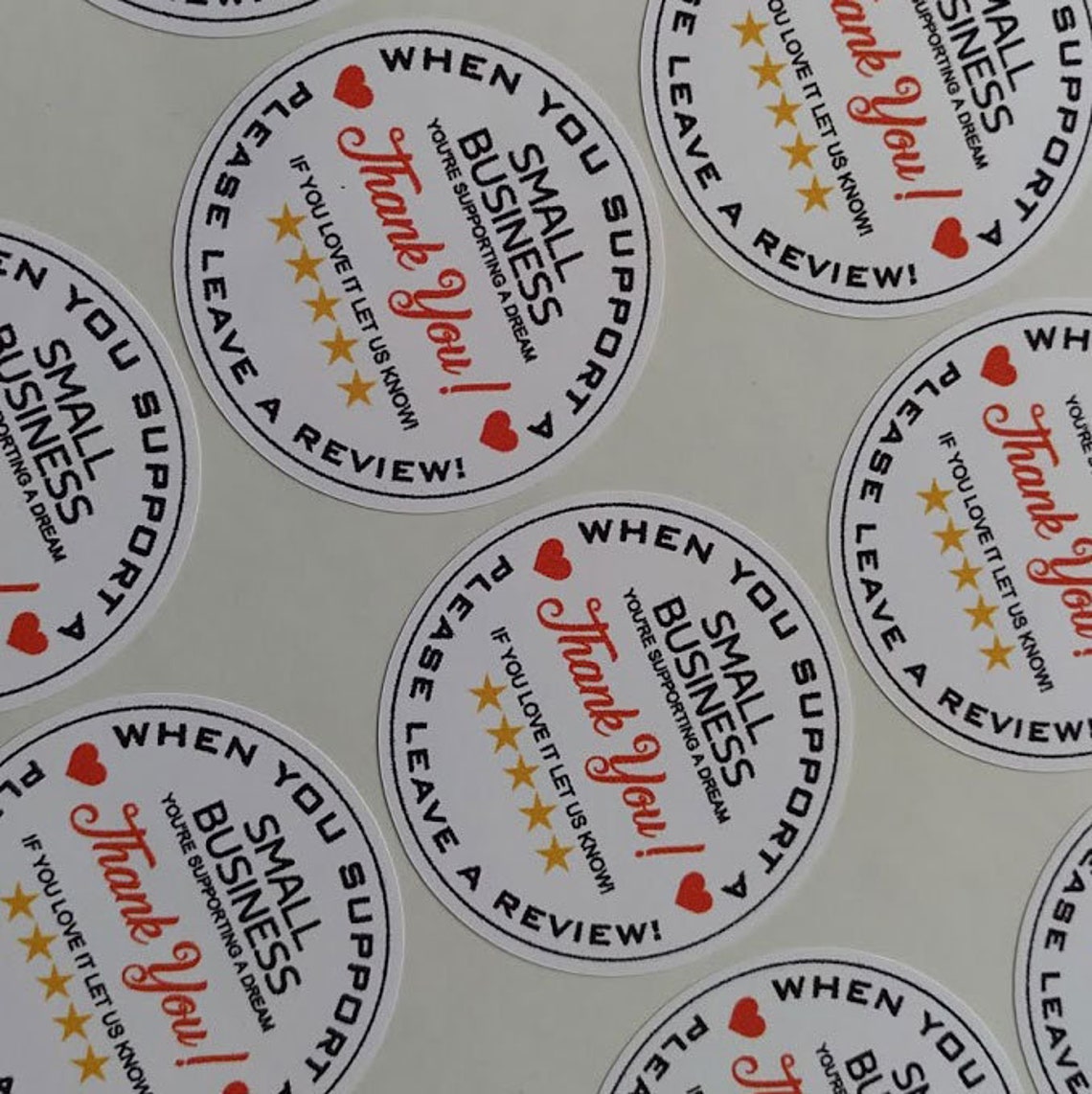 For Review Sticker Small Business Thank You Stickers | Review Stickers | 5 Star Review ...