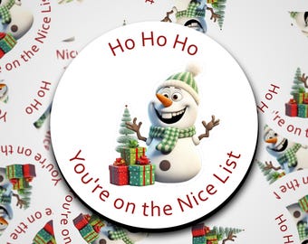 Adesivi natalizi personalizzati con pupazzo di neve, adesivi con renne, etichette regalo di Natale, etichette natalizie, adesivi natalizi Bambi