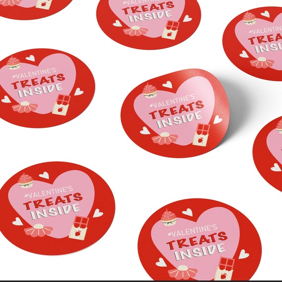 Valentines Day Treat Products Sticker Sheets, Valentines Stickers,  Valentines Gift Stickers, Valentine Stickers UK, Valentines Sticker Pack 