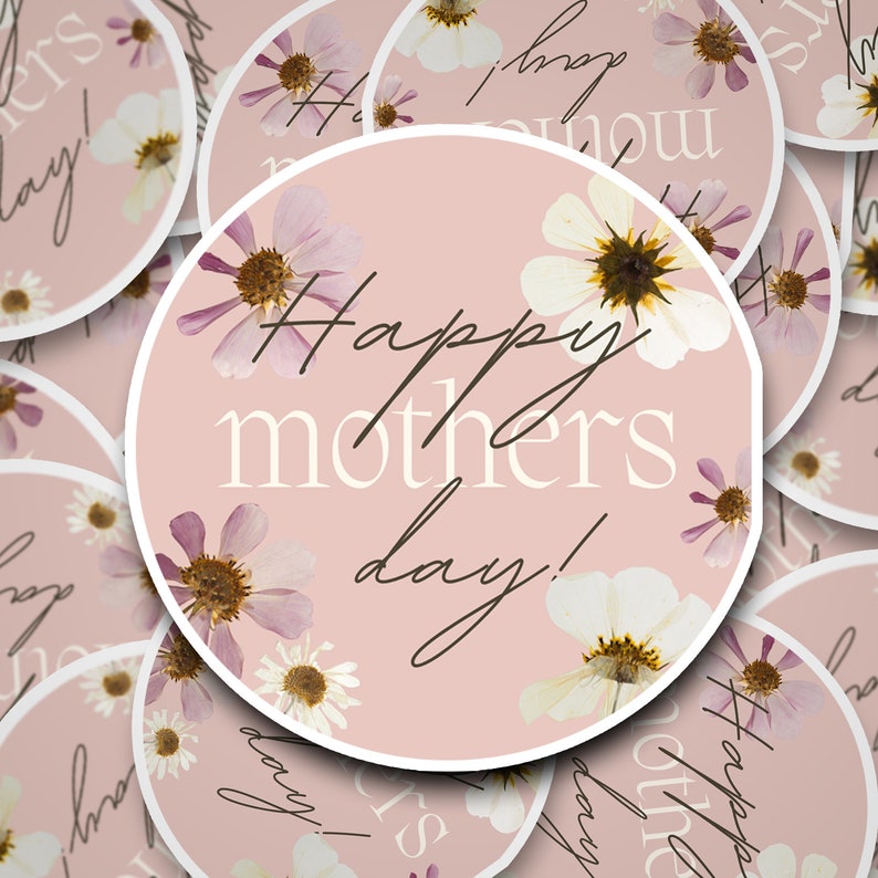 20 klistermärken med glada mors dag, klistermärken med blommor till mors dag, presentetiketter till mamma, presentförpackningar till mamma, blommiga klistermärken till mamma bild 1
