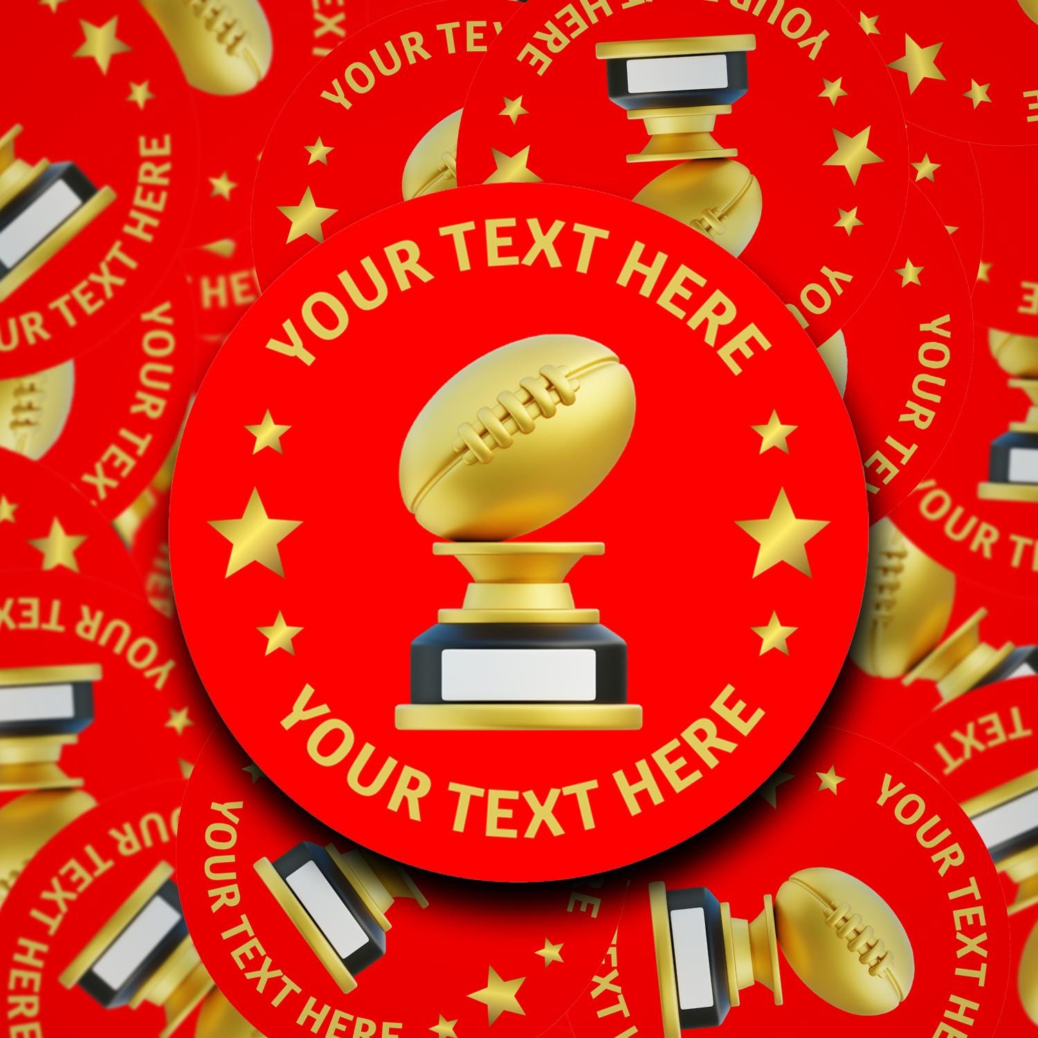 Trohpy Sticker Personalised Trophy Stickers for Presentations, Player of the Day, Man ...