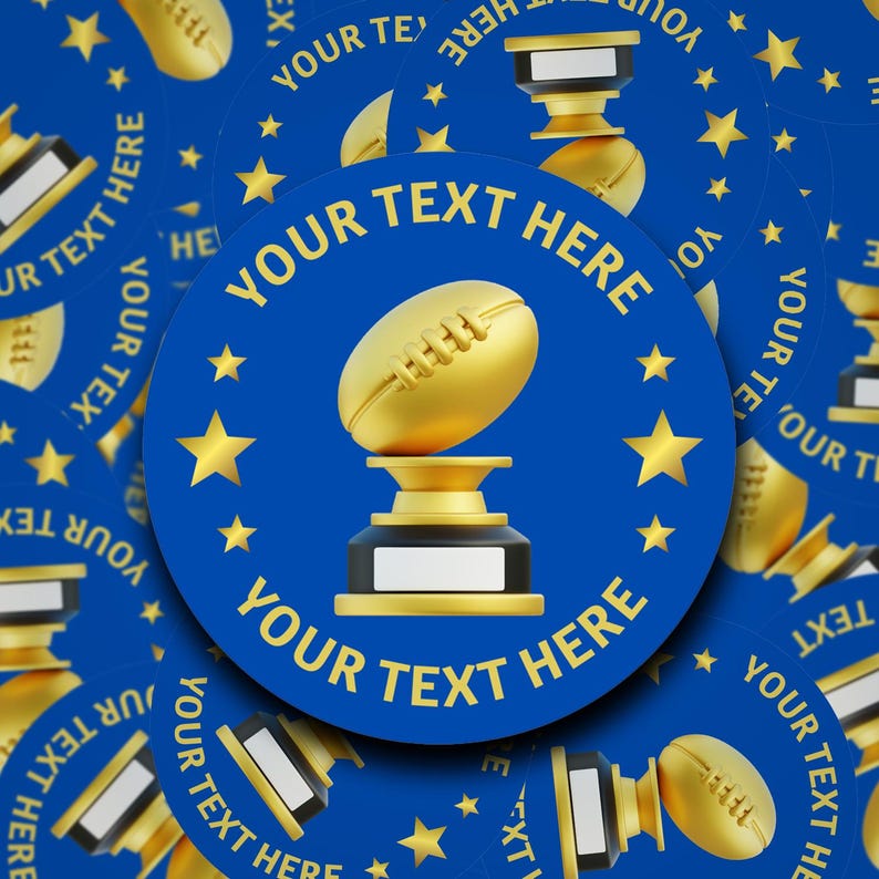 Personalised Trophy Stickers for Presentations, Player of the Day, Man ...