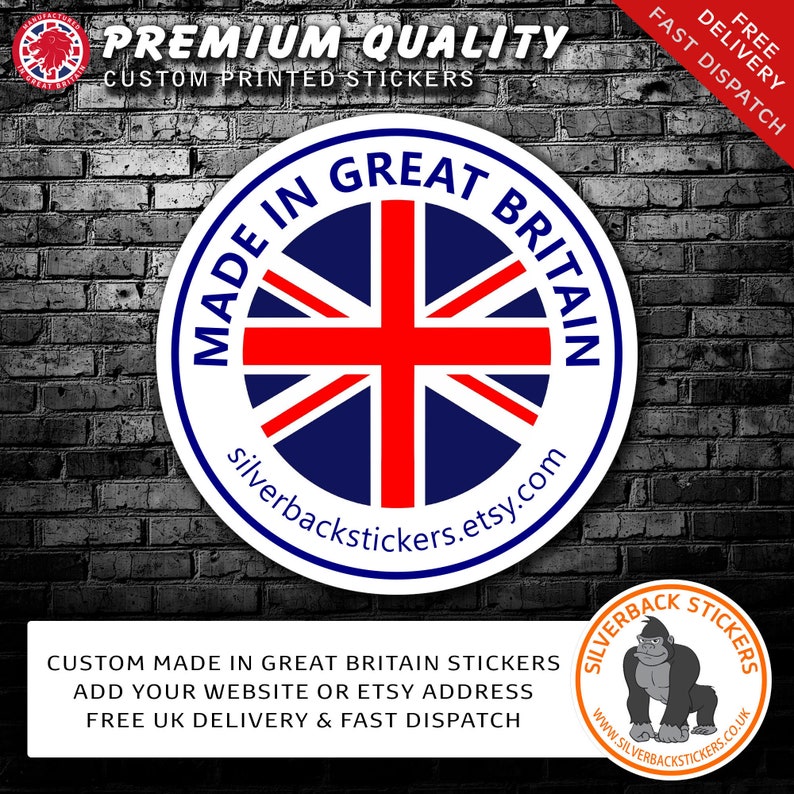 Made in Great Britain Stickers Made in GB Manufacturing Etsy UK