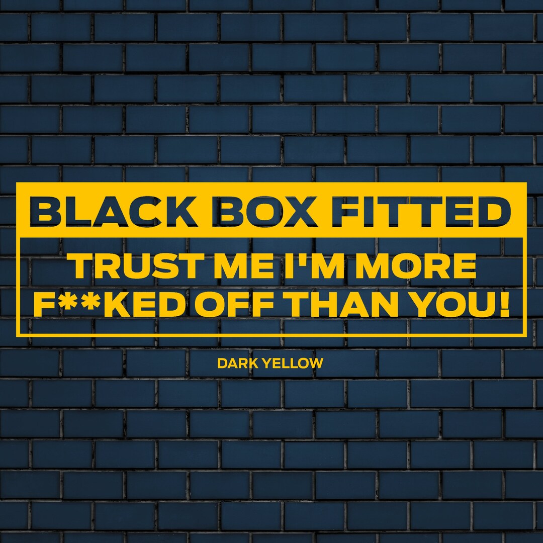 Black Box Fitted Bumper Sticker Black Box Car Sticker Rude Etsy
