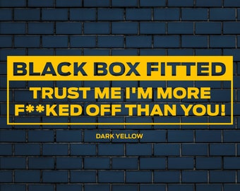 Black Box Fitted Bumper Sticker | Black Box car Sticker | Rude Black Box Sticker | Black Box Vinyl Decal | 17 Colour Options