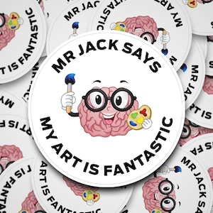 Art teacher stickers, Personalised teacher stickers, praise stickers, reward, Art Stickers, School Stickers, New Teacher Gifts, Teacher Gift