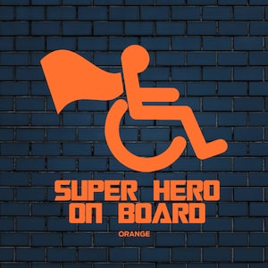 Disabled superhero decal | Disability car decal | super hero decal | disability sticker | disabled wheelchair decal | 17 colour options