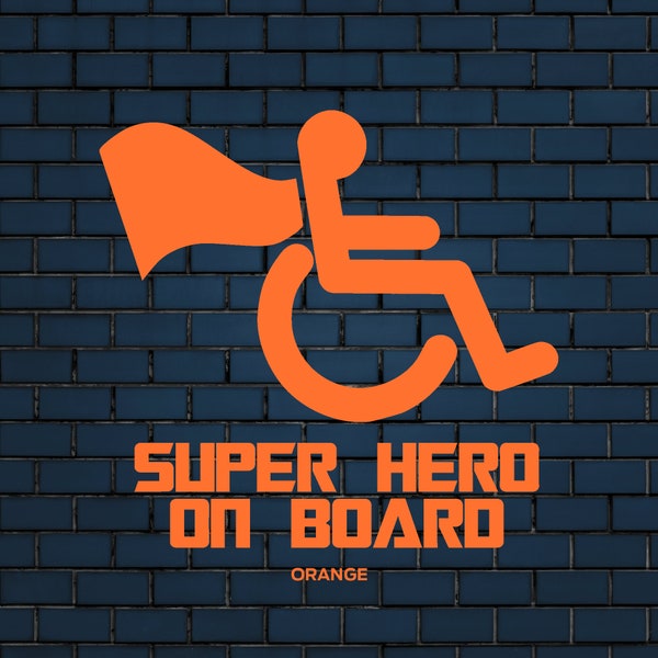 Disabled superhero decal | Disability car decal | super hero decal | disability sticker | disabled wheelchair decal | 17 colour options