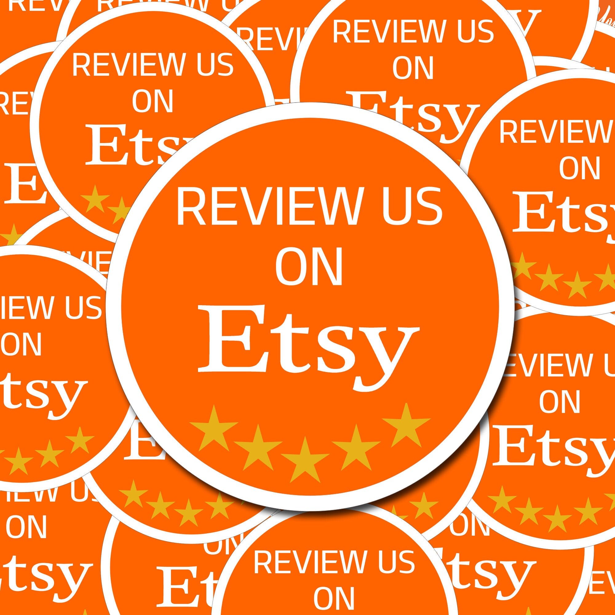 Review us on Etsy stickers Etsy review stickers Etsy