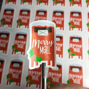 Naklejki Merry Mail | Naklejki na skrzynki pocztowe | Naklejki na kartki świąteczne | Naklejki na prezenty świąteczne | Naklejki na koperty | Naklejki na paczki