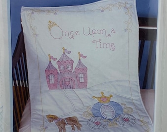 Once Upon A Time.Nursery Quilt Blocks.Hand Embroidery and Cross Stitch.2017 Pattern.Beginner Kit.Kid Friendly.Baby Shower Gift