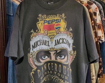 MICHAEL JACKSON 1992 T-shirt Vintage / Dangerous Tour / King of