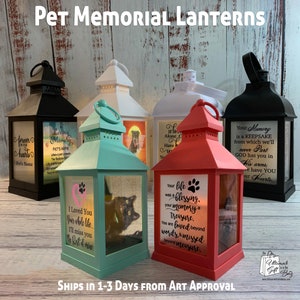 Pet Memorial Lantern with LED Candle, Dog Memorial, Cat Memorial, Loss of Pet sympathy gift Bereavement gift for loss of pet Condolence Gift