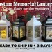 Custom Memorial Lantern, Sympathy Gift, Bereavement Gift, Pet Memorial Lantern, Loss of Dad, Loss of Mom, Christmas Gift 