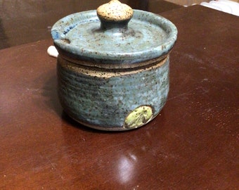 Stone Blue Honey Pot
