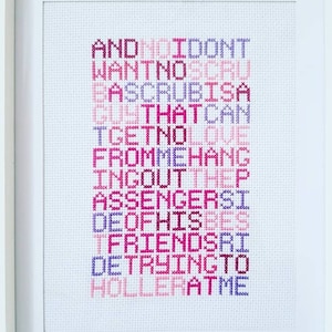 No Scrubs Cross Stitch, Lyrics Cross Stitch, 90s Cross Stitch, RnB Cross Stitch, Modern Cross Stitch Pattern, PDF Instant Download