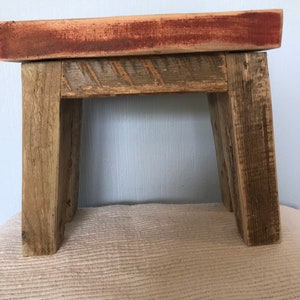 Wooden Stool - Rustic Farmhouse Style Stools - Handmade From Chunky ...