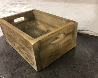 Wooden Storage Box - Kitchen Or Craft Box - Rustic farmhouse style - Handmade  from Reclaimed Wood -
