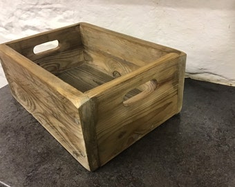 Rustic Wooden Storage Box - Farmhouse Style - Handmade  from Reclaimed Wood -