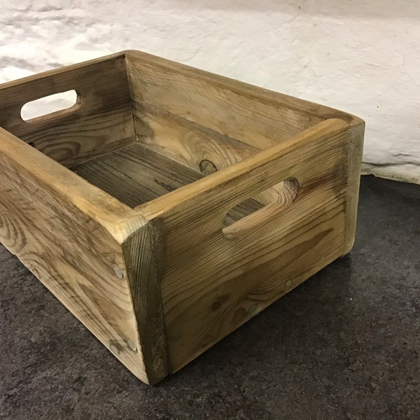 Rustic Wooden Storage Box - Farmhouse Style - Handmade  from Reclaimed Wood -