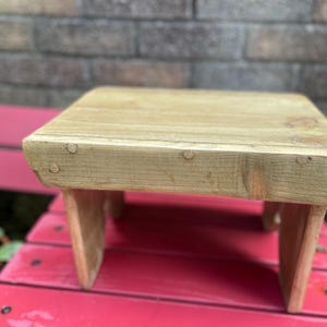 Small Wooden Stool / Display Stand - Handcrafted from Reclaimed Wood.