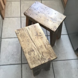 Wooden Stool - Rustic Farmhouse Style Stools - Handmade From Chunky ...
