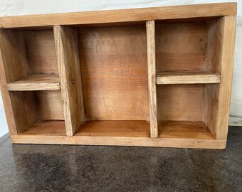 Wooden  Display - Storage Unit with five cubby holes - Kitchen / Bathroom Shelving - Handmade from reclaimed wood