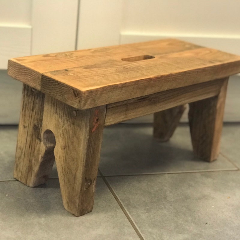 Small Wood Stool - Etsy UK