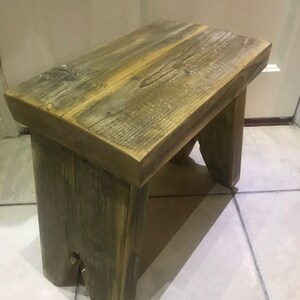 Wooden Stool - Rustic Farmhouse Style Stools - Handmade From Chunky ...