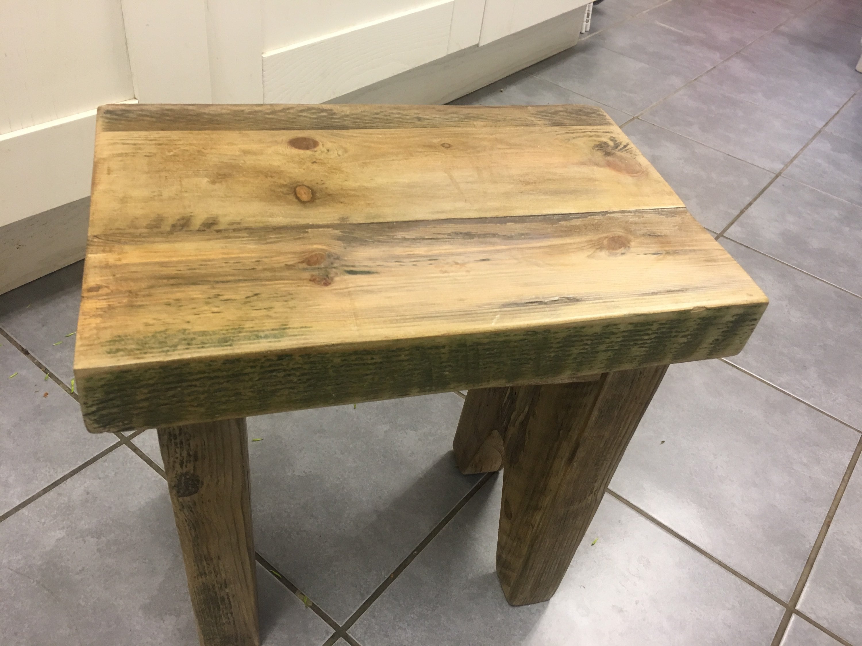 Wooden Stool - Rustic Farmhouse Style Stools - Handmade From Chunky ...