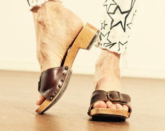 scholl wooden exercise sandals