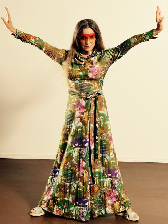 COCO California/ 70's Psychedelic Dress/ Psychedel