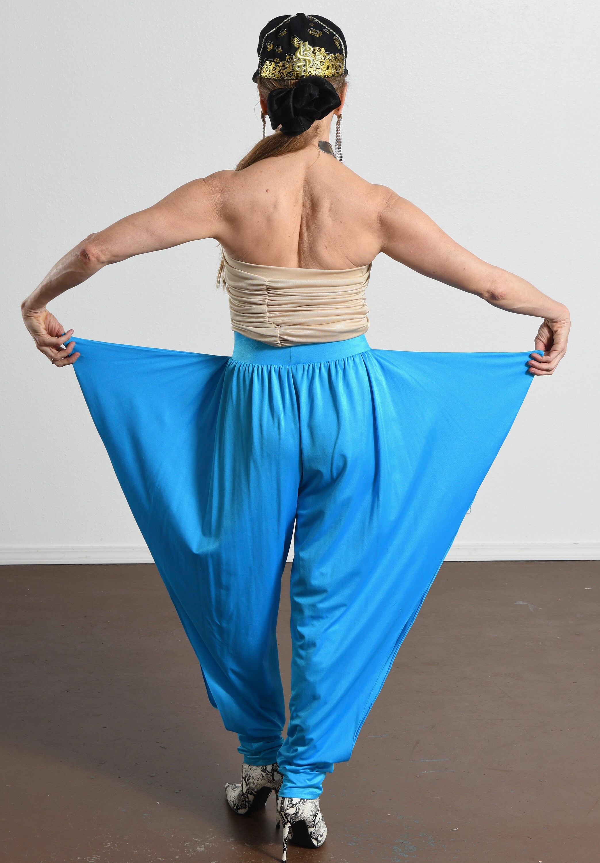 gold disco pants