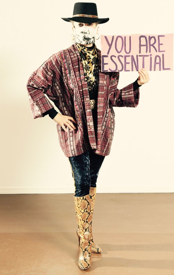 Las Sirenas/ Handwoven Guatemalan Jacket/ Cotton H