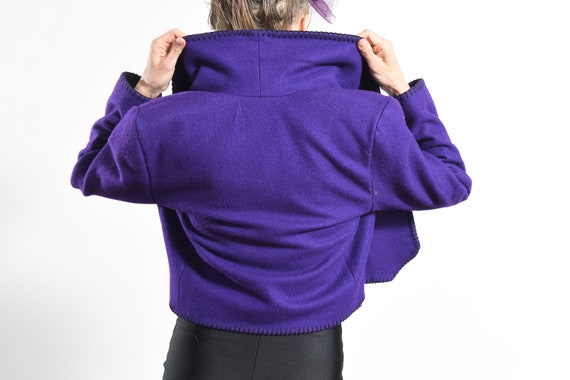 Western Purple Wool Coat/ Southwest Cropped BLaze… - image 7