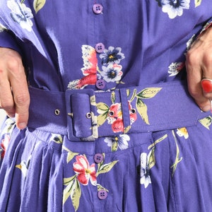 TOGETHER/ 80's Floral Shirt Dess/ 80's Prairie Dress/ Floral Prairie Dress/ 80's Floral Prairie Dress/ Bird Print Prairie Dress/ Size M image 8
