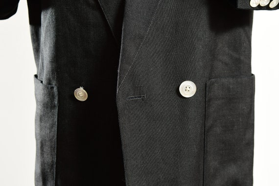 Giorgio Sant'Angelo/ Black Linen Blazer/ Double B… - image 7