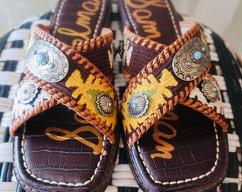 Southwest Sandals, Western Slides, Cowboy Mules, Hagen Slide Sandal, Vegan Shoes, Sam Edelman