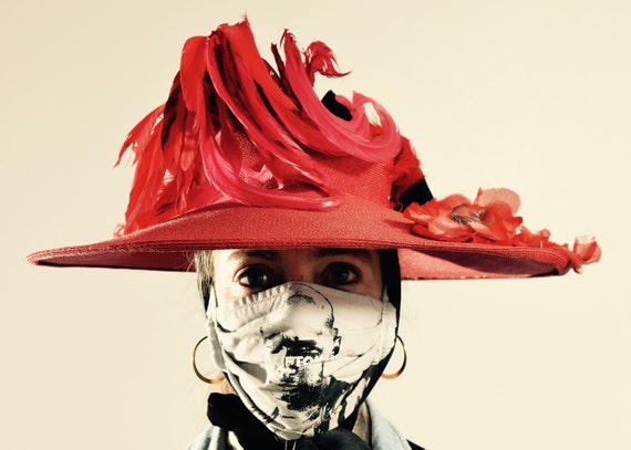 Wide Brim Straw Hat with Ribbon/ Red Straw Hat/ St