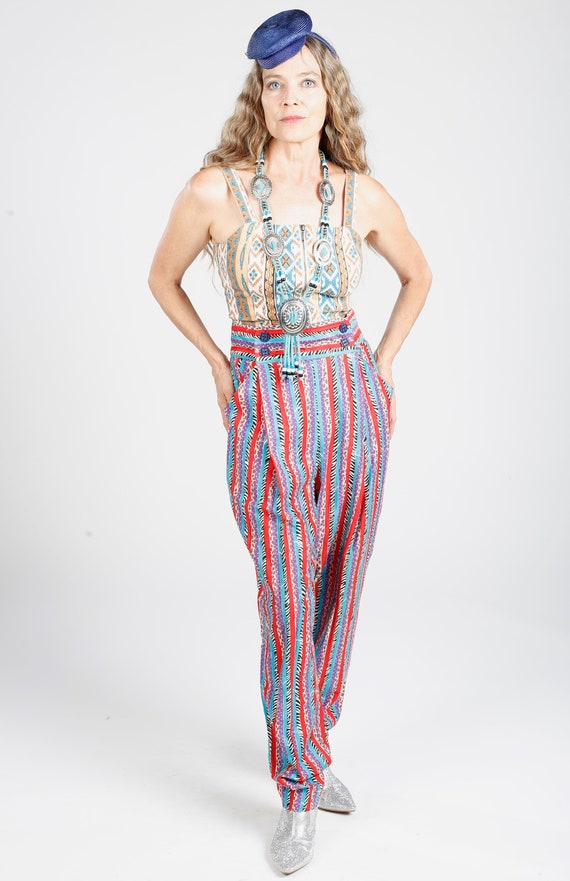 Jeanne Marc Trousers/ 80's Trousers/ Zebra Print … - image 5