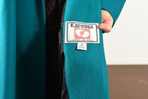 Karessa Wool Coat/ 80's Wool Dress Coat/ 80's Woo… - image 10