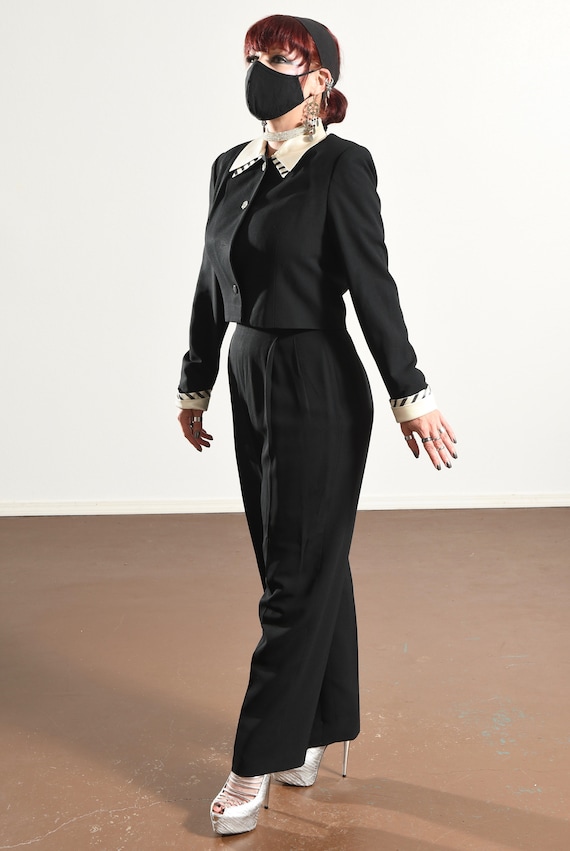 Rimini/ Tuxedo Suit/ 80's Tuxedo Suit/ Cropped Tu… - image 5